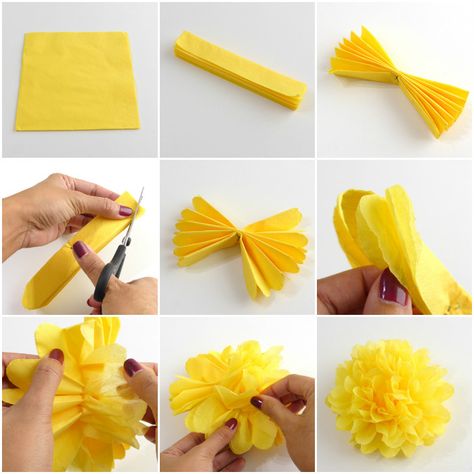 Tissue paper flowers from foxyfolksy.com Săpunuri Handmade, Tissue Paper Flowers Diy, Diy Flores, Easy Paper Flowers, Tissue Paper Pom Poms, Paper Pom Poms, How To Make Paper Flowers, Crepe Paper Flowers, Paper Flowers Craft