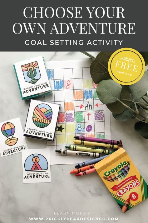 This simple object lesson is easy to put together & teach to youth groups, families, or even activity days groups. Make goal setting fun, personalized and get them thinking on what they want to take on next! Grab your free files and the details inside. Activity Days Birthday Party, Goals Activity, Easy Activity Days Ideas Lds, Lds Activity Days Ideas 2023, Boys Activity Days Ideas, January Activity Days Ideas Lds, Girls Activity Day Ideas, Primary Activity Ideas, Goal Setting Activity