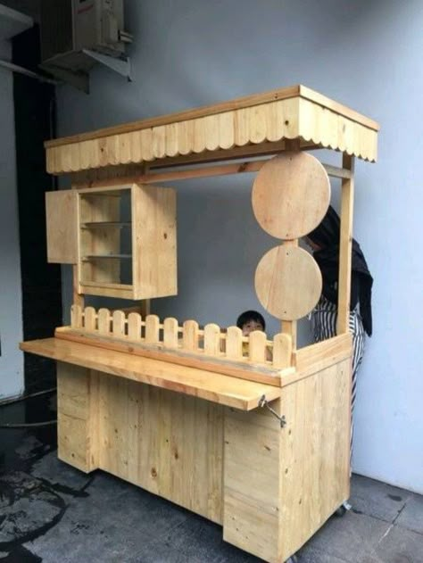 Outdoor Restaurant Decor Ideas, Wooden Food Cart Design, Small Drink Bar, Food Kiosk Design Ideas, Diy Food Cart, Food Stall Design, Juice Bar Design, Outdoor Restaurant Design, Food Cart Design