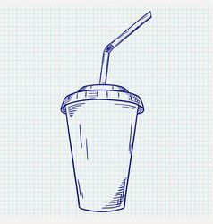 Takeaway soda in a polystyrene cup Royalty Free Vector Image Smoothie Cup Drawing, Soda Cup Drawing, Sheet Background, Drink Vector, Plastic Cup With Straw, Presentation Ideas For School, Idea Drawing, Soda Cup, Isometric Drawing