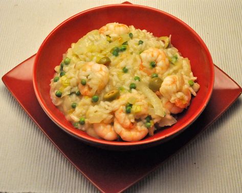 Shrimp and Fennel Risotto Fennel Risotto, Risotto With Peas, Fennel Recipes, Sea Food, Leeks, Fennel, Fish And Seafood, Peaches, Peas