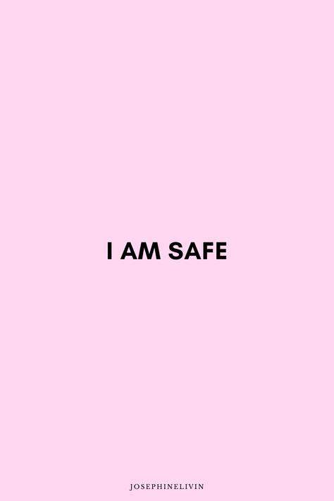 I am safe For more "I am" affirmations go to Josephinelivin.com Visualise Your Highest Self Aesthetic, Manifesting Good Relationship, I Am Safe Quotes, I Am Safe Tattoo, I Am Kind Affirmation, I Am The Creator Of My Own Reality, He Wants Me Affirmations, I Am Safe Affirmations, Safe Affirmations