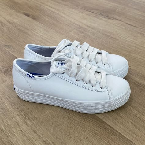 New Women’s Keds Triple Up Leather Sneakers Keds Triple Up, Keds Shoes, Keds, New Woman, Leather Sneakers, Color White, Sneakers, Leather, Women Shopping