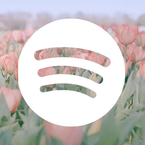 Tulips App Icon, Spotify App Cover, Icon For Iphone, Pink Spotify, Pastel Tulips, Spotify Logo, Flower App, Apps Icon, Ios Ideas