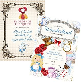 Amazon.com: alice in wonderland party Themed Party Invitations, Welcome To Wonderland, Cartoon Party, 60th Birthday Party Invitations, Pool Party Birthday Invitations, Invites Birthday, Princess Birthday Invitations, Twins 1st Birthdays, 60th Birthday Invitations