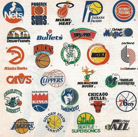 80s & 90s Vibes on Instagram: "🏀 1989 NBA logos. Which one is your favorite? 🏀" Nba Logos, Guerriero Samurai, Ben Wallace, 80s Logo, Chicago Bulls Logo, Golden Warriors, 90s Logos, Jerry West, Bill Russell