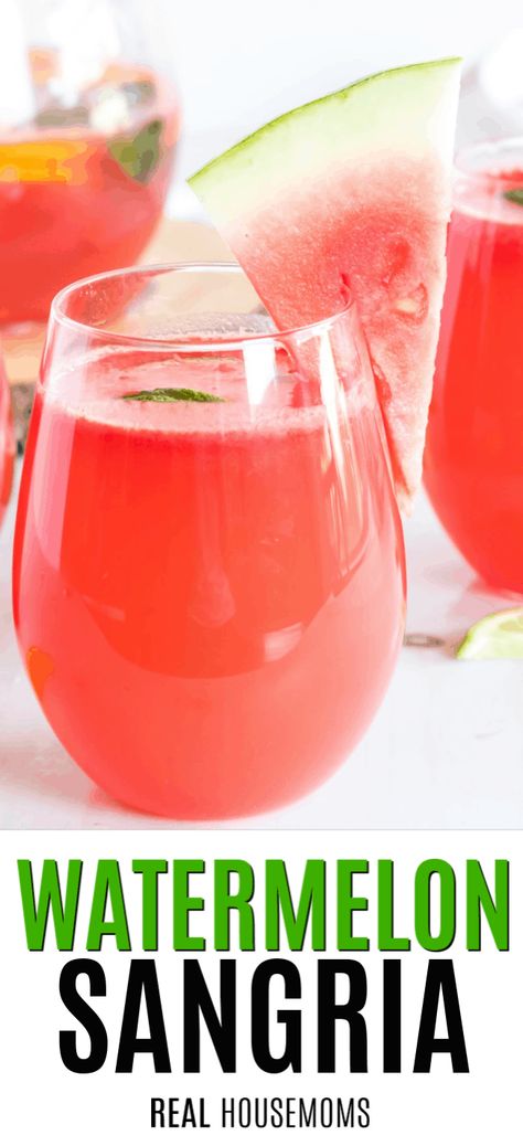 Watermelon Sangria Recipe, Watermelon Mixed Drinks, Watermelon Drinks, Vodka Watermelon, Moscato Sangria, Summer Sangria Recipes, Cranberry Juice And Vodka, Watermelon Sangria, Watermelon Wine