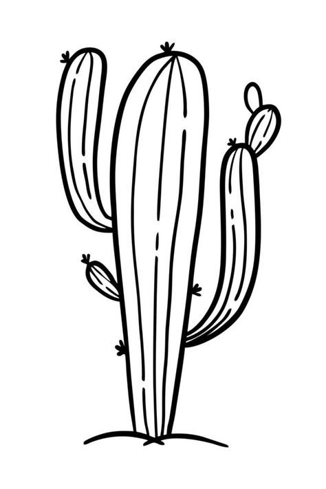 Cactus hand-drawn in the style of doodle Good for printing Symbol of the Western concept Isolated vector illustration Western Cactus Drawing, Western Illustration Art, Western Doodles, Western Symbols, Western Clip Art, Window Drawings, Cactus Vector, Cactus Drawing, Cactus Illustration