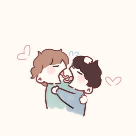 Chibi Drawings Poses Couple, Mlm Pose Reference Drawing Base, Lovers Drawings Cute, Cute Gay Drawings, Couple Screen Wallpapers, Gay Drawing Cute, Boyfriends Drawing, Dibujos Aesthetic Amor, Cute Couple Art Doodle