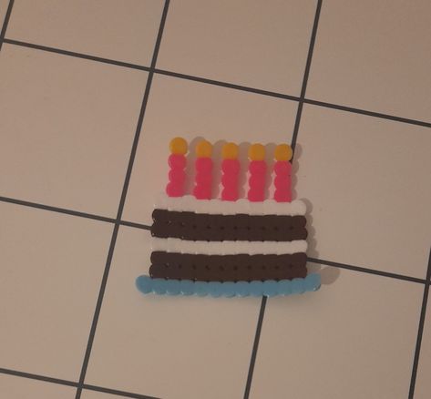 Bread Perler Beads, Birthday Cake Perler Beads, Dessert Perler Beads, Perler Beads Sushi, Perler Cupcake, Iron Beads, Fuse Beads, Perler Beads, Art Projects