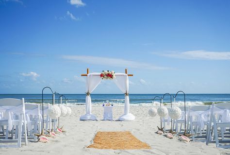 NC Beach Weddings and Wedding Packages Bamboo Wedding Arch, Beach Theme Wedding Reception, Wilmington Beach, Cheap Beach Wedding, Bamboo Wedding, Beach Wedding Groomsmen, Beach Wedding Aisles, Short Wedding Dress Beach, Diy Beach Wedding