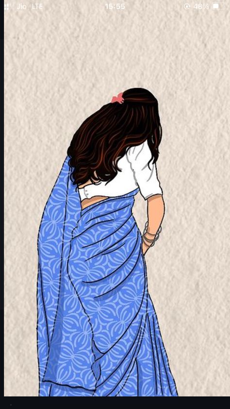 Woman In Saree Painting, Karthika Masam Pooja Images, Girly Drawings Aesthetic, Girly Art Illustrations Vintage, Saree Illustration Sketch, Indian Women Drawing, Animated Girly Pics, Saree Drawing, Saree Illustration