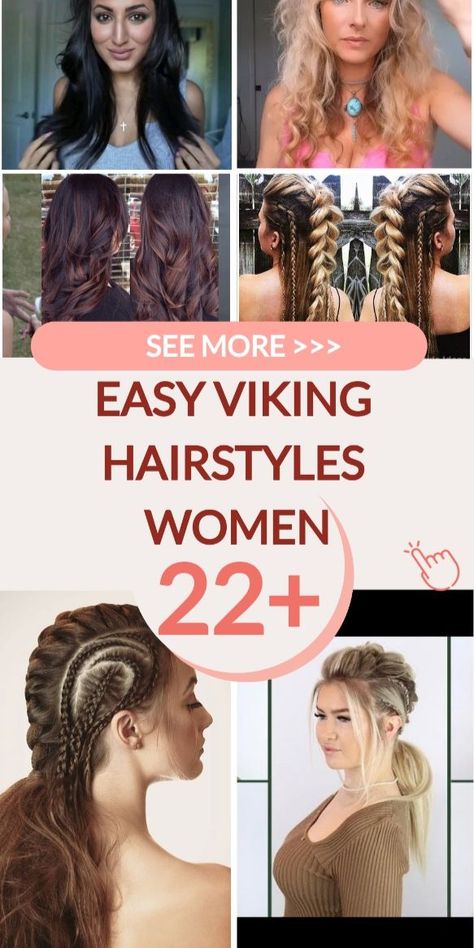 Easy Viking Hairstyles, Easy Viking Hairstyles Women, Viking Hairstyles For Women, Viking Hairstyles Women, Viking Hairstyles, Low Ponytails, Loose Side Braids, Side Braids, Vintage Hairstyles Tutorial