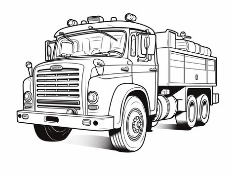 illustration of Fire truck picture to color and enjoy Fire Fighter Coloring Page, Fire Fighter Coloring Pages For Kids, Fire Station Coloring Page, Fire Truck Sketch, Fire Truck Illustration, Picture To Color, Fire Trucks Pictures, Firefighter Art, Truck Coloring Pages