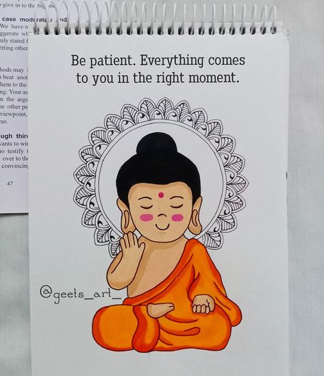 Cute Buddha Drawing, Motivational Drawings Sketch, Motivational Drawings, Canvas Painting Quotes, Buddha Drawing, Mandala Illustration, Printable Tattoos, Canvas Art Gifts, Easy Mandala Drawing