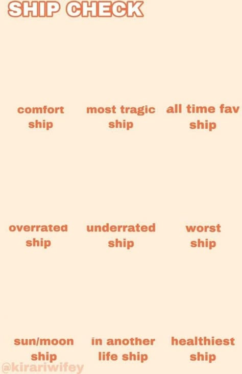 here @junmaconha My Ships Template, Character Ranking Template, Ship Check Template, Characters That I Template, Fictional Crush Check Template, Favorite Ships Template, Comfort Ship Template, Which Are You Template, Simp Check Template