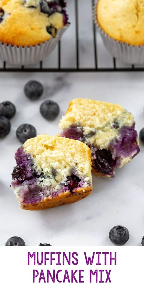 Birch Benders Muffins, Krusteaz Pancake Mix Recipes Muffins, Birch Benders Pancake Mix Recipes, Muffins From Pancake Mix Recipes, Krusteaz Pancake Mix Recipes, Recipe For Blueberry Muffins, Brunch Sweets, Pancake Mix Muffins, Krusteaz Pancake Mix