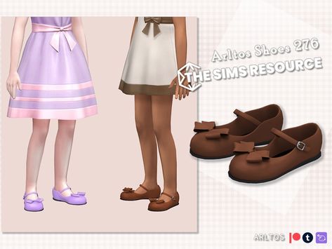 The Sims Resource - Flats with bow Child 1950s Kids, Kids Dress Shoes, Child Shoes, Sims Packs, Sims 4 Cc Shoes, The Sims 4 Packs, Sims 4 Children, Sims 4 Cc Folder, Sims 4 Teen