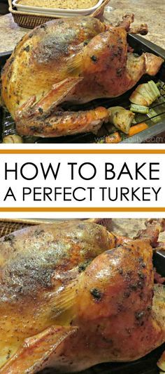 Need to know how to bake a turkey? This baked turkey recipe is super easy to follow. It’s tender, juicy and covered in a delicious herbed butter your family and friends will love. Perfect baked turkey recipe for Thanksgiving Young Turkey Recipe, Bake A Turkey, Herbed Butter, Whole Turkey Recipes, Roast Turkey Recipes, Stuffing Ingredients, Perfect Turkey, Oven Roasted Turkey, Fried Turkey