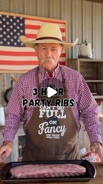 Kent Rollins | Outdoor Cooking on Instagram: "PARTY Ribs! EASY #ribs for your #bbq  Printable recipe available at kentrollins.com - link in bio, click 'recipes' tab #ribrub #cowboycooking #redrivermud #bbqsauce #smokedribs #napkinsrequired" Ken Rollins Recipes, Kent Rollins Recipes, Party Ribs, Ribs Easy, Cowboy Food, Barbecue Ribs Recipe, Kent Rollins, Easy Ribs, Brisket Recipes Smoked