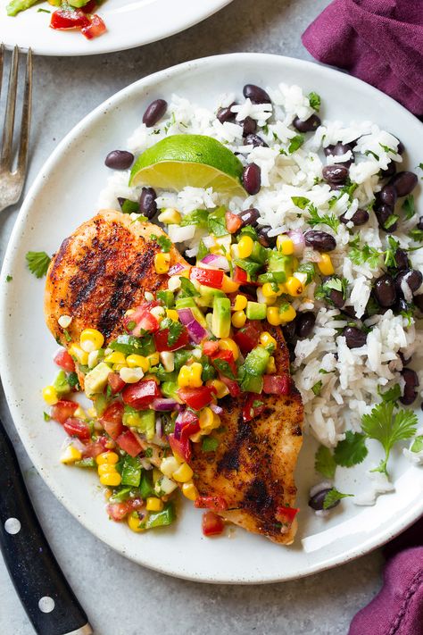 Cajun Chicken Salad, Avocado Corn Salsa, Chicken With Avocado, Corn Salsa, Cajun Chicken, Cooking Classy, Chicken Rice, Chicken Seasoning, Chicken Breasts