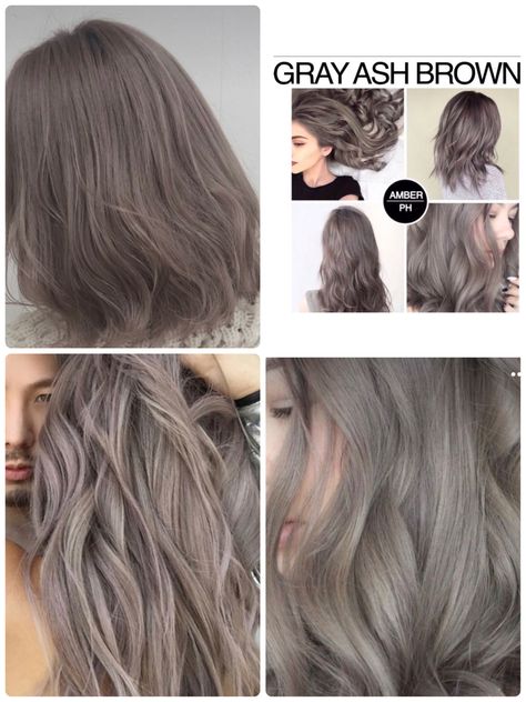 Mouse Hair Color, Gray Ash Brown Hair, Cold Hair Color Ideas, Mushroom Brown With Blonde Highlights, Grey Ash Brown Hair, Ashbrown Haircolor, Smokey Ash Brown Hair, Cold Brown Hair Color, Ashy Light Brown