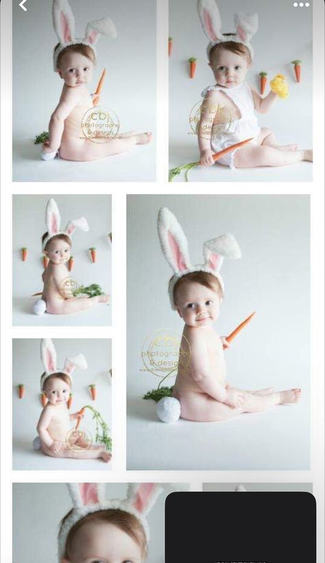 Diy Easter Photoshoot Baby And Toddler, Easter Bunny Baby Photoshoot, Some Bunny Is One Photo Shoot, Baby Bunny Photoshoot, Baby Easter Photo Shoot, Diy Baby Easter Pictures, Easter Milestone Pictures, Infant Easter Pictures, Toddler Easter Photoshoot