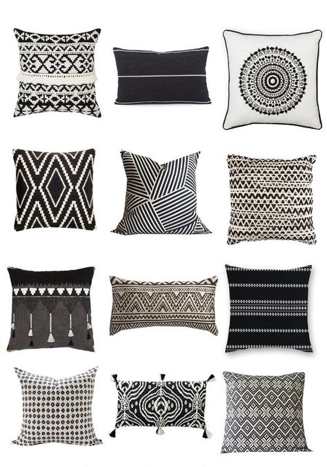 Mix It Up: Black + White Pillows | Centsational Girl Black And White Pillows On Couch, Black Pillows On Couch, Mixing Black And White Furniture, Black And White Furniture Bedroom, White Furniture Bedroom, Black And White Furniture, Black Couch, Diy Mantel, Black Furniture Living Room