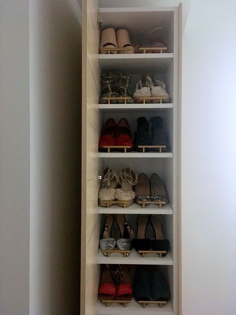 DIY Shoe cabinet tall and narrow for the entryway Ikea Shoe Storage, Shoe Storage Hacks, Ikea Sektion, Ikea Shoe Cabinet, Tall Furniture, Ikea Shoe, Storage Ikea, Narrow Shoe Rack, Diy Shoe Storage