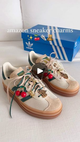 1.2M views · 71K reactions | Comment SNEAKERS and I’ll send the details (MUST be following to receive!), or linked in bio on amazon storefront!👟 Can’t stop, won’t stop putting charms on all my sneakers!!🍒 this trend is HUGE for the fall, along with bag charms, and I love it so much!!😍 see one of my recent previous reels to see the pink pair that I did, too!!🎀 @amazonfashion @amazoninfluencerprogram #amazonhome #amazonfashion #asmrsounds #adidas #adidasgazelle #adidassamba #sneakercharms #oldmoneyaesthetic #ralphlauren #amazon #amazonfinds #amazonfavorites #amazonmusthaves #amazoninfluencer #founditonamazon | Rachel Puccetti | Sabrina Carpenter · Taste Sneaker Charms, Diy Clothes And Shoes, Amazon Storefront, Bag Charms, Old Money Aesthetic, Amazon Home, Adidas Gazelle, Adidas Samba, Sabrina Carpenter