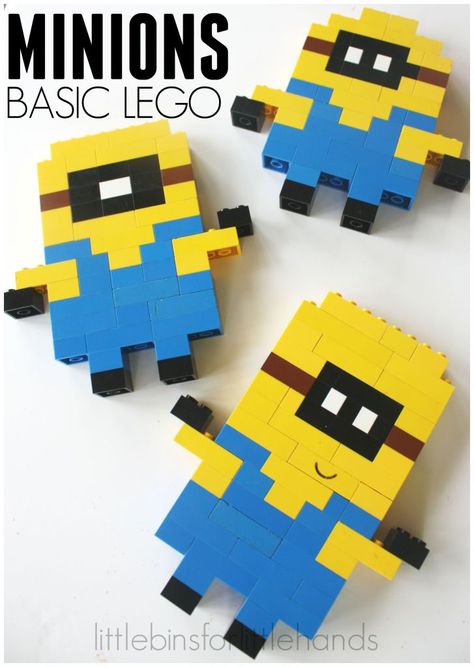 Do you have a Minion fan who loves LEGO building too! Even the youngest LEGO builder can create Minions out of basic bricks. Fun and simple Minion idea! Lego Minion, Lego Basic, Lego Challenge, Lego Building Instructions, Lego Club, Lego Diy, Lego Lovers, Lego Activities, Lego Craft