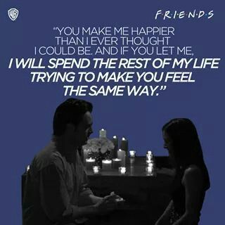 Chandler's proposal speech... I love this episode! One of my favorites. Chandler Quotes, Proposal Speech, Proposal Quotes, Sing Me To Sleep, Monica And Chandler, Actor Quotes, Friends Cast, Friends Tv Series, Friends Central Perk