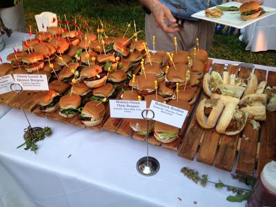 Slider Platter, Vegan Sliders, Wood Deck Tiles, Cheeseburger Sliders, Wood Trays, Event Business, Vegan Wedding, Mini Burgers, Deck Tiles