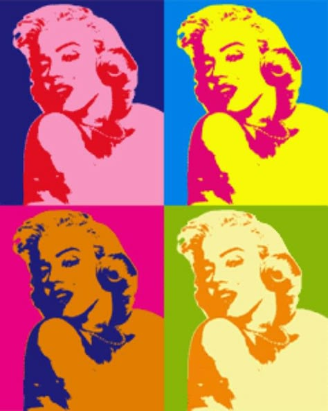 70s Pop Art, Pop Art Graphic Design, Pop Art Inspiration, Andy Warhol Marilyn Monroe, Pop Art Marilyn Monroe, 60s Pop Art, Andy Warhol Artwork, Pop Art Aesthetic, Pop Art Warhol