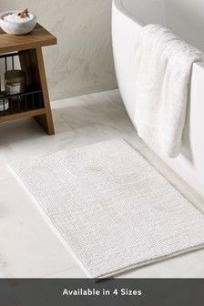 Bath Mats | Shower & Pedestal Mats | Next Official Site White Bathroom Rug, Large Bath Mat, Luxury Bath Mats, White Bath Mat, Bathroom Themes, Bath Girls, Main Bathroom, Large Bathrooms, Shower Mat