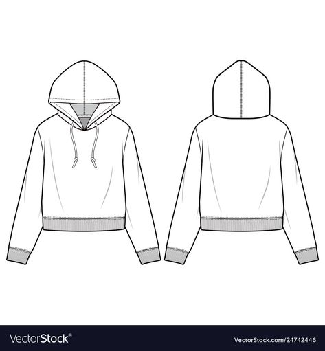 Flat Sketch Template, Hoodie Template, Fashion Flat Sketch, Clothing Templates, Sketch Template, Adobe Illustrator Vector, Hoodie Drawing, Fashion Drawing Sketches, Illustrator Vector