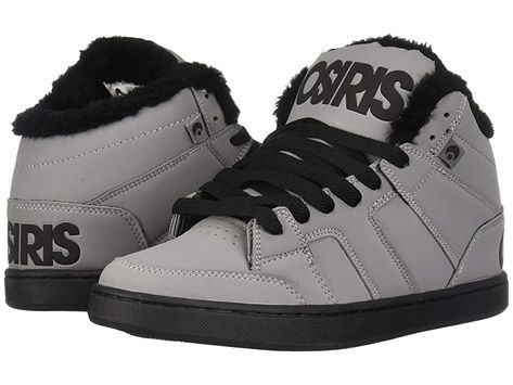 Osiris Convoy Mid SHR (Grey/Black) Men's Skate Shoes. Keep your skate style going strong all winter long with the Osiris Convoy Mid SHR shoe! Mid-top silhouette. Faux leather uppers. Faux fur lining for added warmth and comfort. Reinforced ollie area. EVA insole for cushioned wear. EVA midsole. Cupsole construction for long-lasting durability. Imported. Measurements: Weight: 1 lb Product measurements were taken using size 10   #Osiris #Shoes #Athletic #Skate #Gray Skateboard Aesthetic Skater Girls, Skateboard Outfits, Osiris Shoes, Skater Girl Outfits, Mens Skate Shoes, Skate Style, Shoes Grey, Skater Style, Dc Sneaker