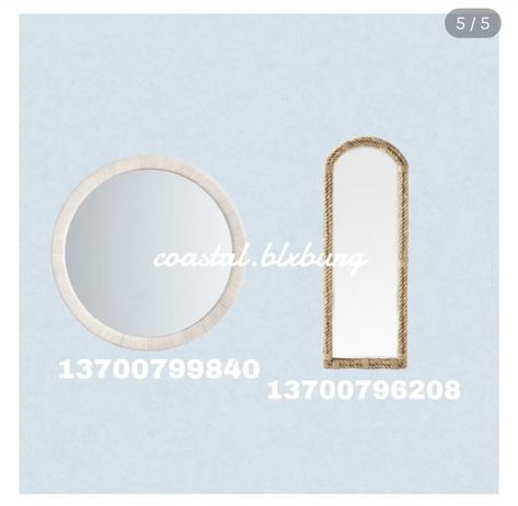 Coastal Mirror Codes Bloxburg, Coastal Wallpapers Bloxburg, Bloxburg Floor Mirror Decals, Bloxburg Coastal Mirror Decals, Mirror Wall Decal Bloxburg, Bloxburg Coastal Entrance, Round Mirror Decals Bloxburg, Costal Bloxburg Kitchen, Decal Mirror Bloxburg