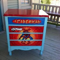 Spiderman Bedroom Ideas Kid Rooms, Spiderman Bedroom, Spiderman Room, Kids Dresser, Boys Furniture, Dresser Painted, Superhero Room, Kid Rooms, Kids Dressers