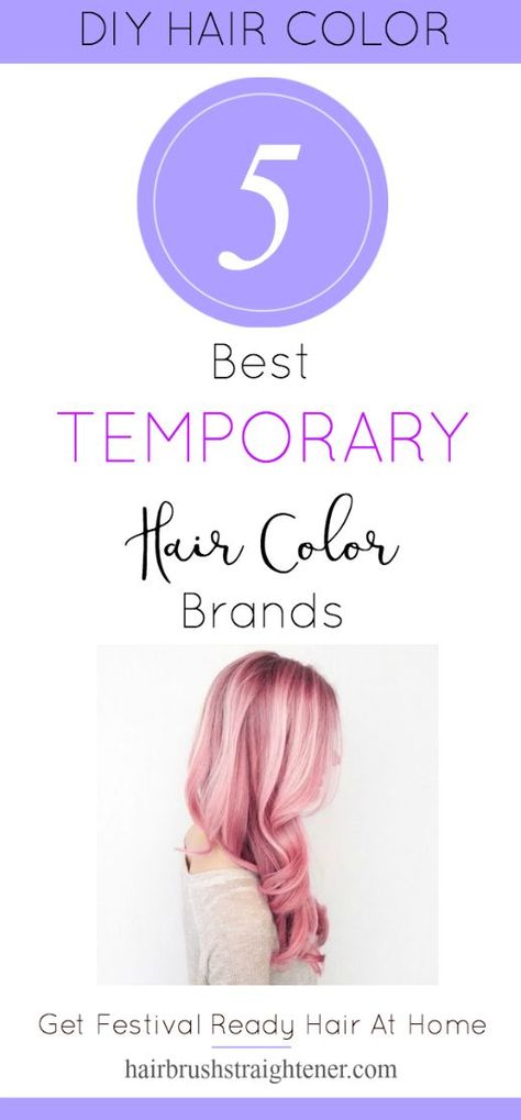 Best Temporary Hair Color, Hair Color At Home, Temporary Hair Dye, Colored Hair Tips, Diy Hair Color, At Home Hair Color, Color Locks, Temporary Hair Color, Hair Brush Straightener