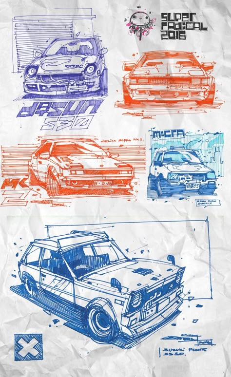 Car Drawing Refrences, Automobile Graphic Design, Car Comic Drawing, Cool Car Posters, Car Aesthetic Drawing, Graphic Design Sketches, Comic Style Art Sketch, Jdm Sketch, Car Drawing Reference