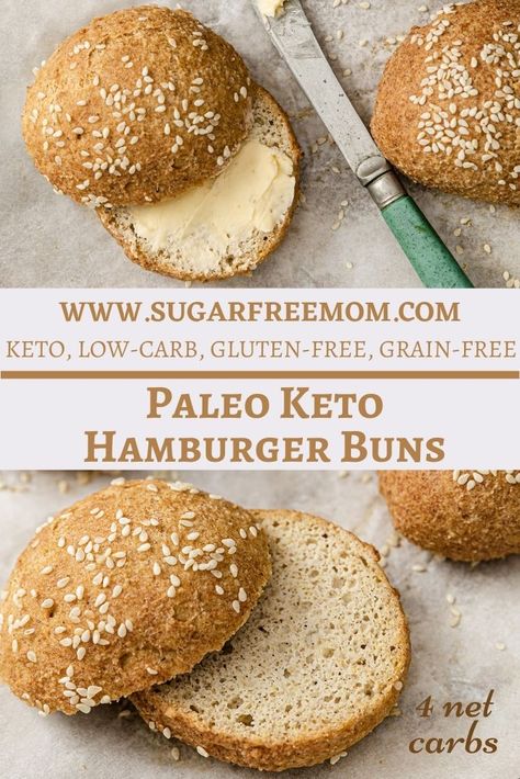 Paleo Keto Hamburger Buns (Gluten Free, Low Carb, Nut Free Option) Paleo Hamburger Buns, Paleo Buns, Keto Hamburger Buns, Gluten Free Hamburger Buns, Pure Protein Bars, Keto Hamburger, Low Carb Bun, Sweet Potato Buns, Keto Buns