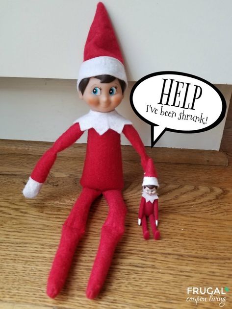 "Help, I've been shrunk!" For this mini Elf on the Shelf idea, turn your North Pole Visitor into the World's Smallest Elf On The Shelf. Free printables for Elves #FrugalCouponLiving #ElfontheShelf #ElfontheShelfIdeas #ElfIdeas #funnyelfideas #funnyelfontheshelf #elfprintables #freeelfprintables #printables #freeprintables #worldssmallest Elf On The Shelf Mini Brands, Worlds Smallest Elf On The Shelf Ideas, Mini Elf On The Shelf Ideas, Mini Elf On The Shelf, Daisy Doodle, Elf Printables, Elf Magic, Halloween Printables Free, Elf Activities