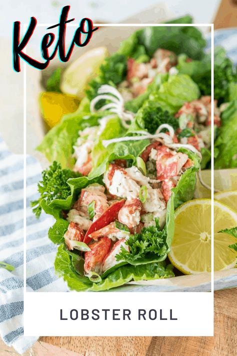 Lobster Lettuce Wraps, Lobster Wrap Recipe, Keto Lobster Roll, Low Carb Lobster Roll, Lobster Roll Salad, Low Calorie Lobster Recipes, Healthy Lobster Roll, Keto Lobster Recipes, Healthy Lobster Recipes