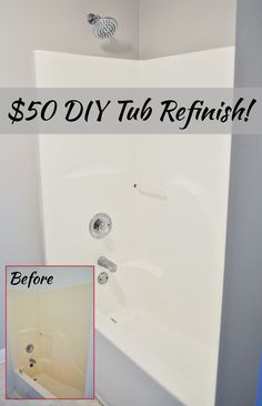 Diy Tub, Bathtub Makeover, Tub Refinishing, Makeover Kamar Mandi, Painting Bathtub, Tile Refinishing, Old Bathtub, Bathtub Surround, Diy Bathtub