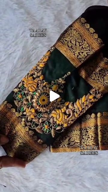 New Latest Saree, Embroidery Work On Blouse, Latest Saree Design, Work On Blouse, Blouse Inspiration, Sarees Bridal, Blouses Designs, Indian Saree Blouse, Indian Saree Blouses Designs