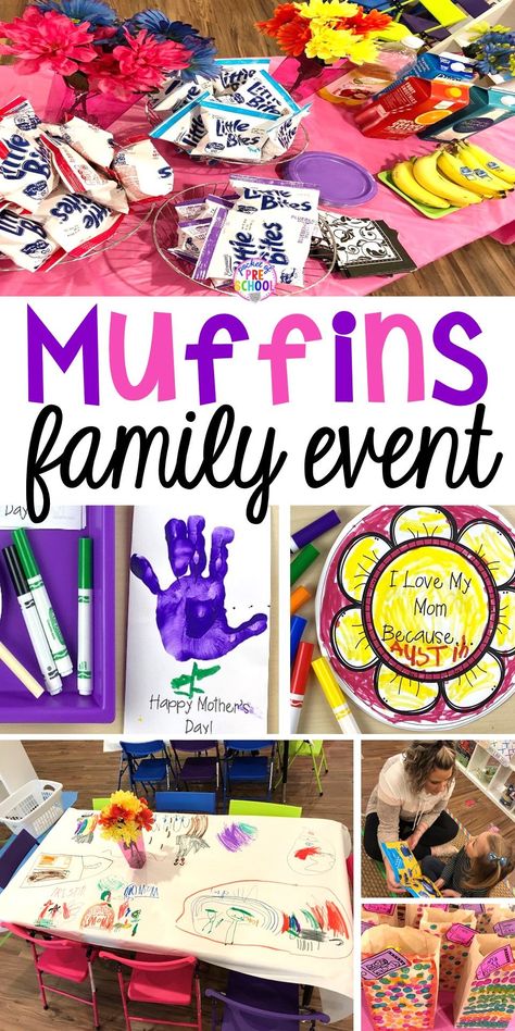 Muffins With Mom, Muffins For Mom, Preschool Director, Pocket Of Preschool, Preschool Mom, Mom Activities, Mother's Day Activities, Preschool Gifts, Moms Crafts