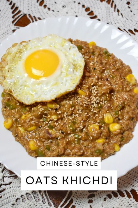 Chinese-Style Oats Khichdi Recipe Masala Oats Recipes, Oats Recipes Indian, Masala Oats, Khichdi Recipe, Recipe For Breakfast, Toasted Sesame Seeds, Oats Recipes, Few Ingredients, Breakfast Lunch