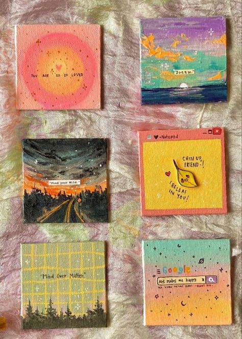 Diy Acrylic Painting, Easy Acrylic Painting Ideas, Acrylic Painting Ideas, Easy Acrylic Painting, Small Canvas Paintings, Easy Art Projects, Cute Canvas Paintings, Canvas Drawings, Canvas Painting Designs