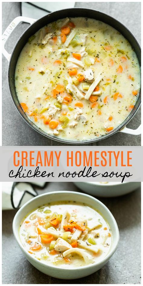 Autumn Food Ideas, Homestyle Chicken Noodle Soup, Healthy Fall Recipes Dinner, Healthy Fall Dinner, Creamy Chicken Noodle, Creamy Chicken Noodle Soup, Autumn Food, Fall Recipes Healthy, Fall Dinner Recipes